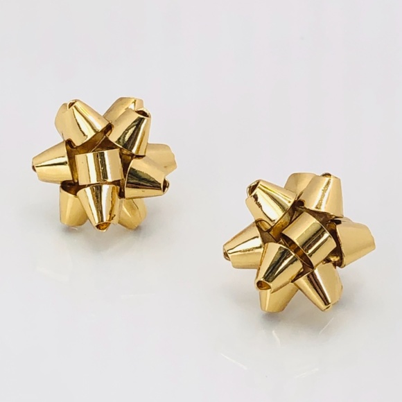 New Kate Spade Gold Bourgeois Bow Stud Earrings - Picture 4 of 4